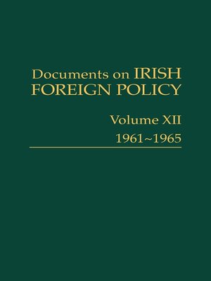 cover image of Documents on Irish Foreign Policy, Volume 12